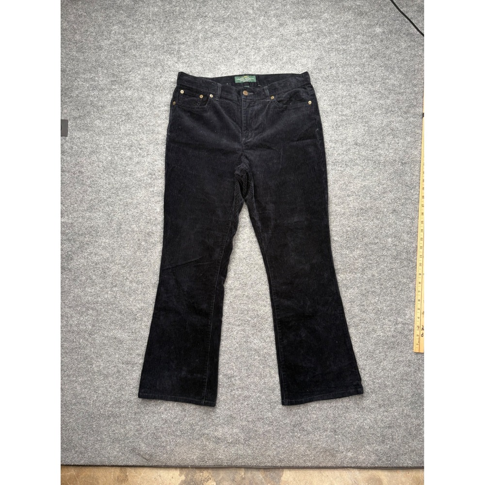 Lauren Ralph Lauren Navy Blue Corduroy Pants Womens 10P Petite Bootcut Stretch